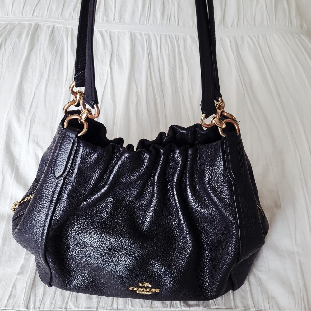 Coach Maya Leather Shoulder Bag, Perfect Slouchy Bag / Clutch With Gold Hardware - Picture 2 of 12